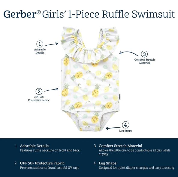 Gerber Swimsuit Pineapples 6-9M