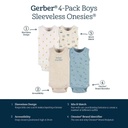 Gerber Surfer Sleeveless Onesie 4pk 0-3M