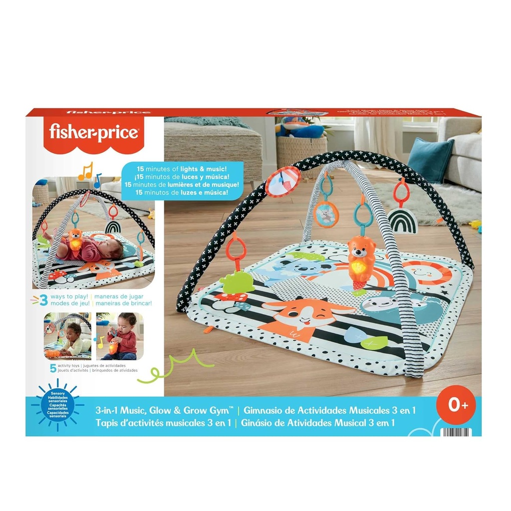 Fisher-Price 3-In-1 Music, Glow And Grow Gym