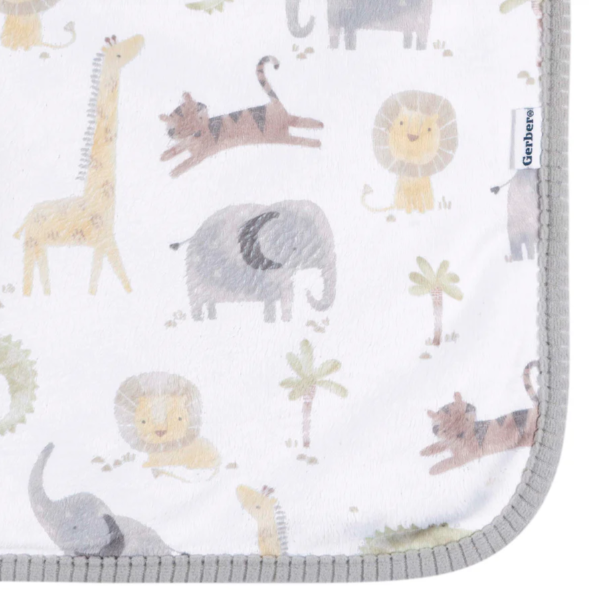 Gerber Plush Blanket Neutral Animal Geo