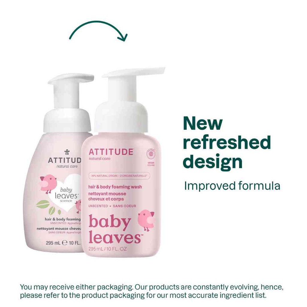 Attitude Baby Leaves Hair & Body Foaming Wash 295 ml