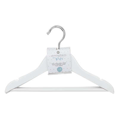 Wood Hangers White Set of 4