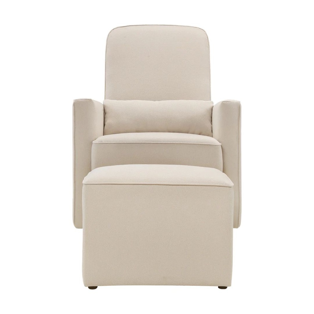 Davinci Olive Glider and Ottoman Cream