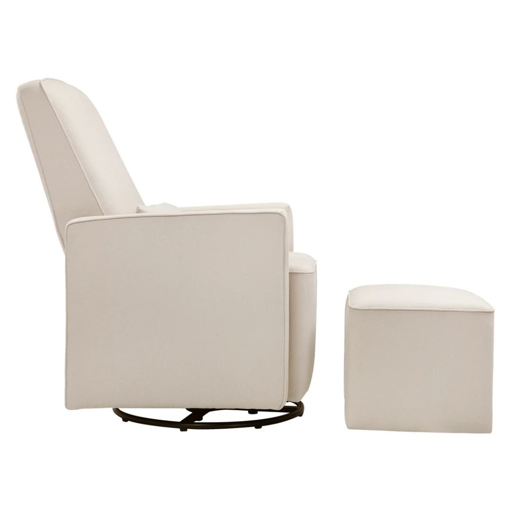 Davinci Olive Glider and Ottoman Cream