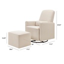 Davinci Olive Glider and Ottoman Cream