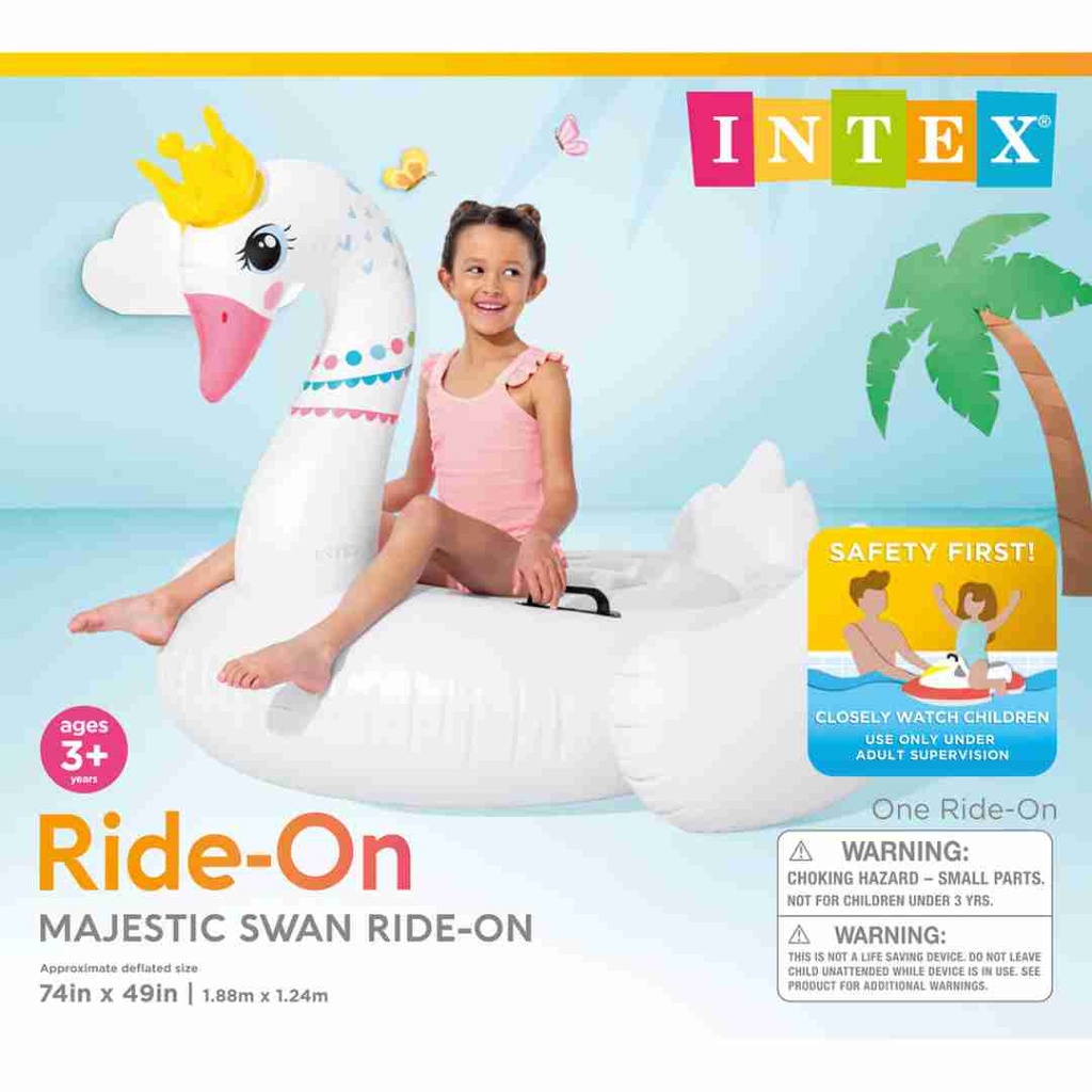 Majestic Swan Ride-On Inflatable Pool Float