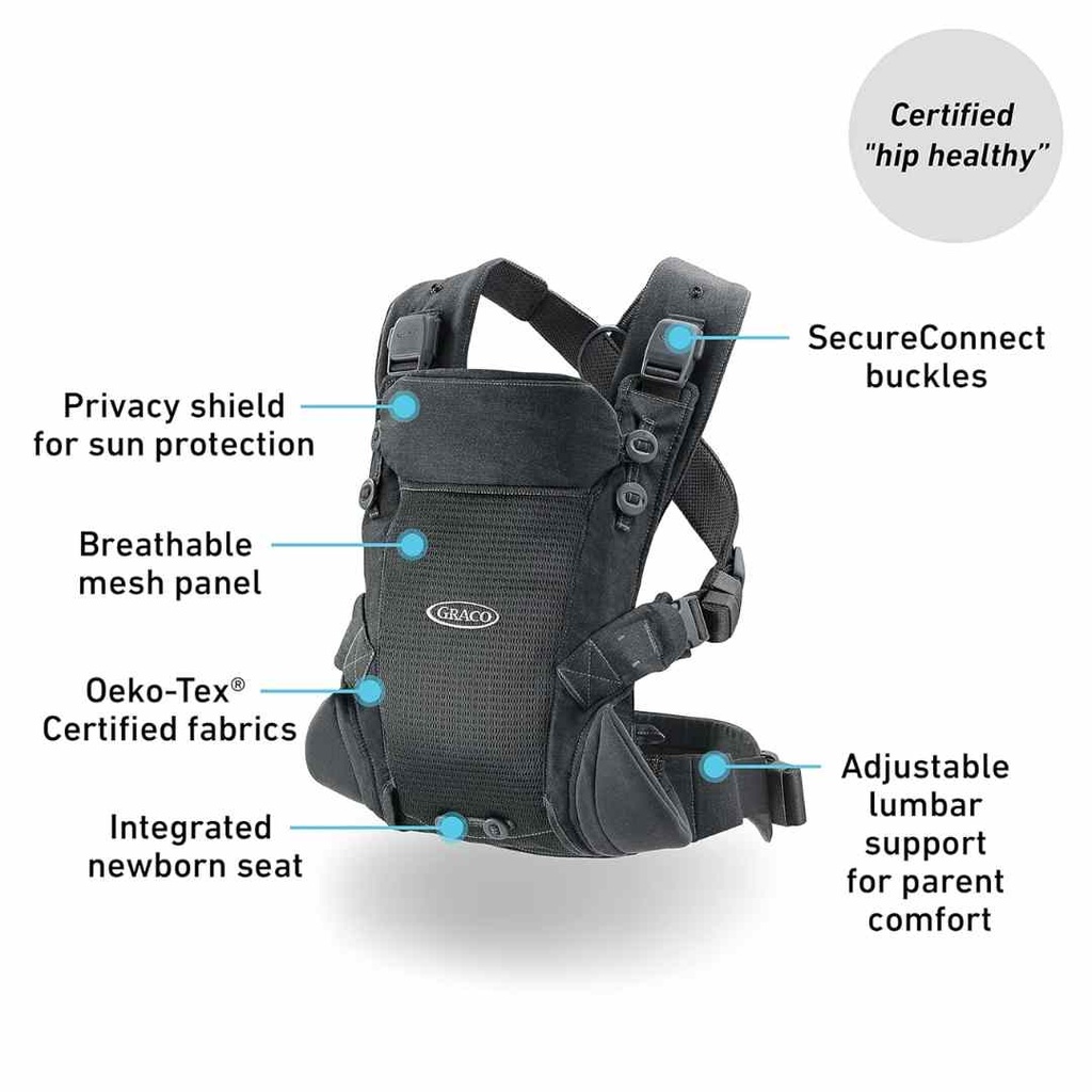 Graco Cradle Me Lite 3-in-1 Carrier Charcoal Grey