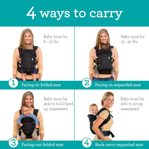 Infantino Flip 4-in-1 Convertible Carrier Black
