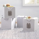 Brannan Bear Fabric Storage Bins with Handles Grey 4 Pack