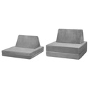 Cozee 4-Piece Lounger and Play Set Sofa Grey