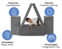Cozee 4-Piece Lounger and Play Set Sofa Grey