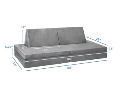 Cozee 4-Piece Lounger and Play Set Sofa Grey