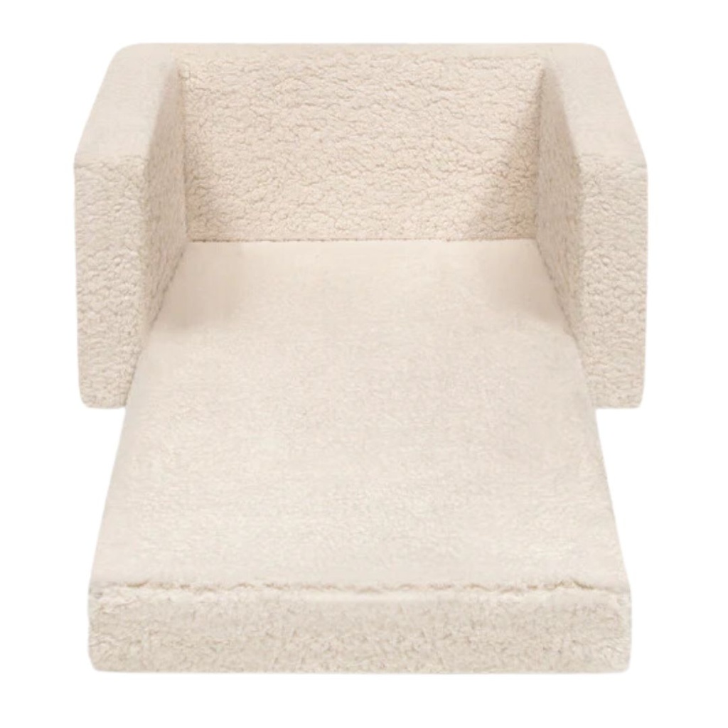 Cozee Convertible Chair to Lounger Cream Sherpa