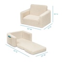 Cozee Convertible Chair to Lounger Cream Sherpa