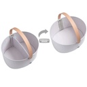 Nested Fabric Storage Bins with Handles Grey 3-Pack