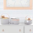 Nested Fabric Storage Bins with Handles Grey 3-Pack