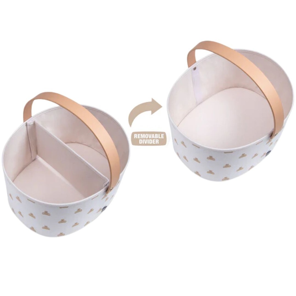 Nested Fabric Storage Bins with Handles Tan 3-Pack