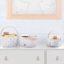 Nested Fabric Storage Bins with Handles Tan 3-Pack