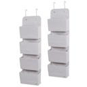 Over the Door Storage Organizer with 4 Pockets Grey 2-Pack