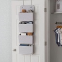 Over the Door Storage Organizer with 4 Pockets Grey 2-Pack