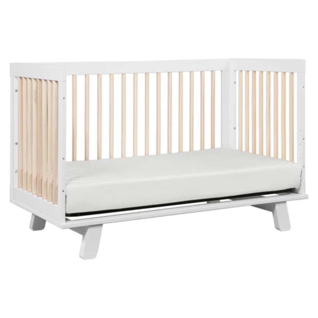 Babyletto Hudson 3-in-1 Convertible Crib With Toddler Bed Conversion Kit White Washed Natural