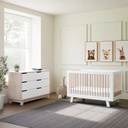 Babyletto Hudson 3-in-1 Convertible Crib With Toddler Bed Conversion Kit White Washed Natural
