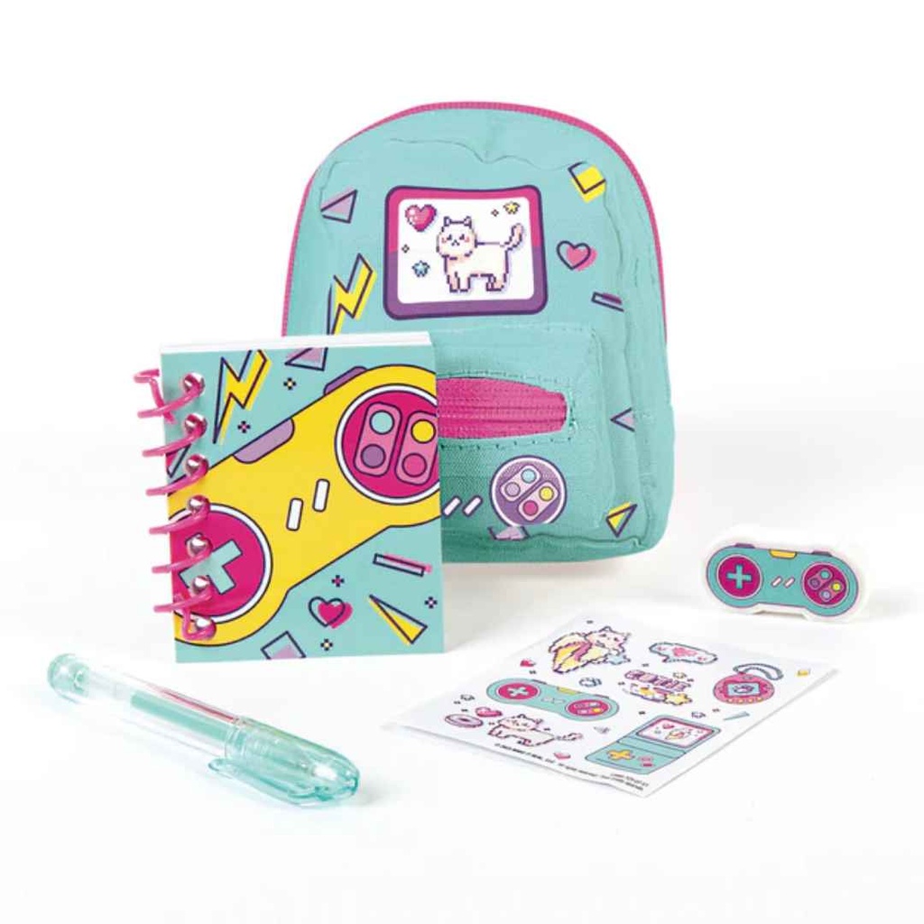 Retro Gamer Mini Backpack with Stationery Assorted
