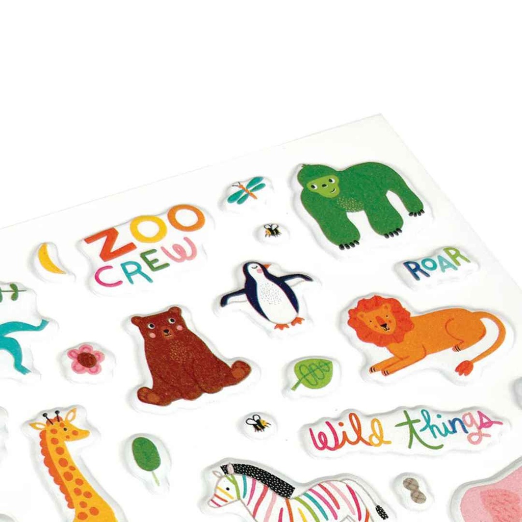 Stickiville Standard - Zoo Crew Puffy Stickers