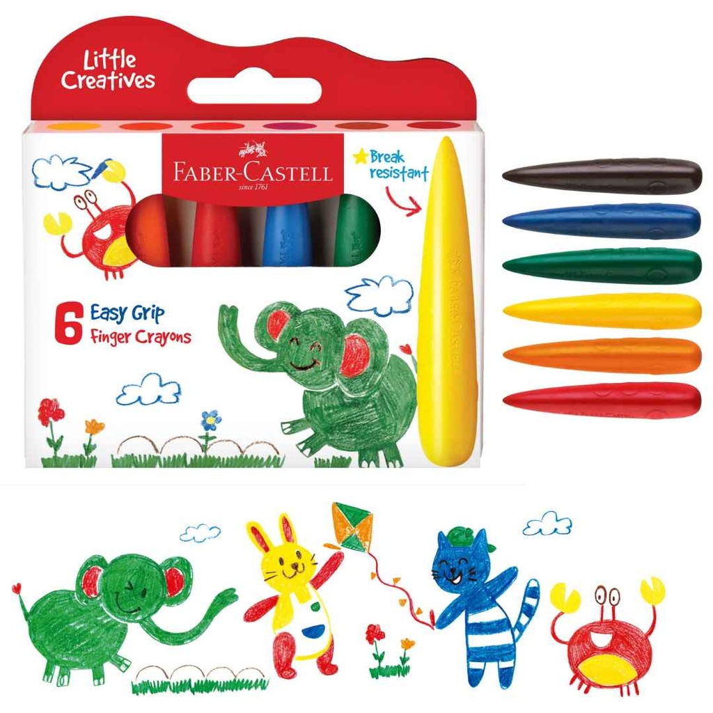 Little Creatives Easy Grip Crayons 6ct