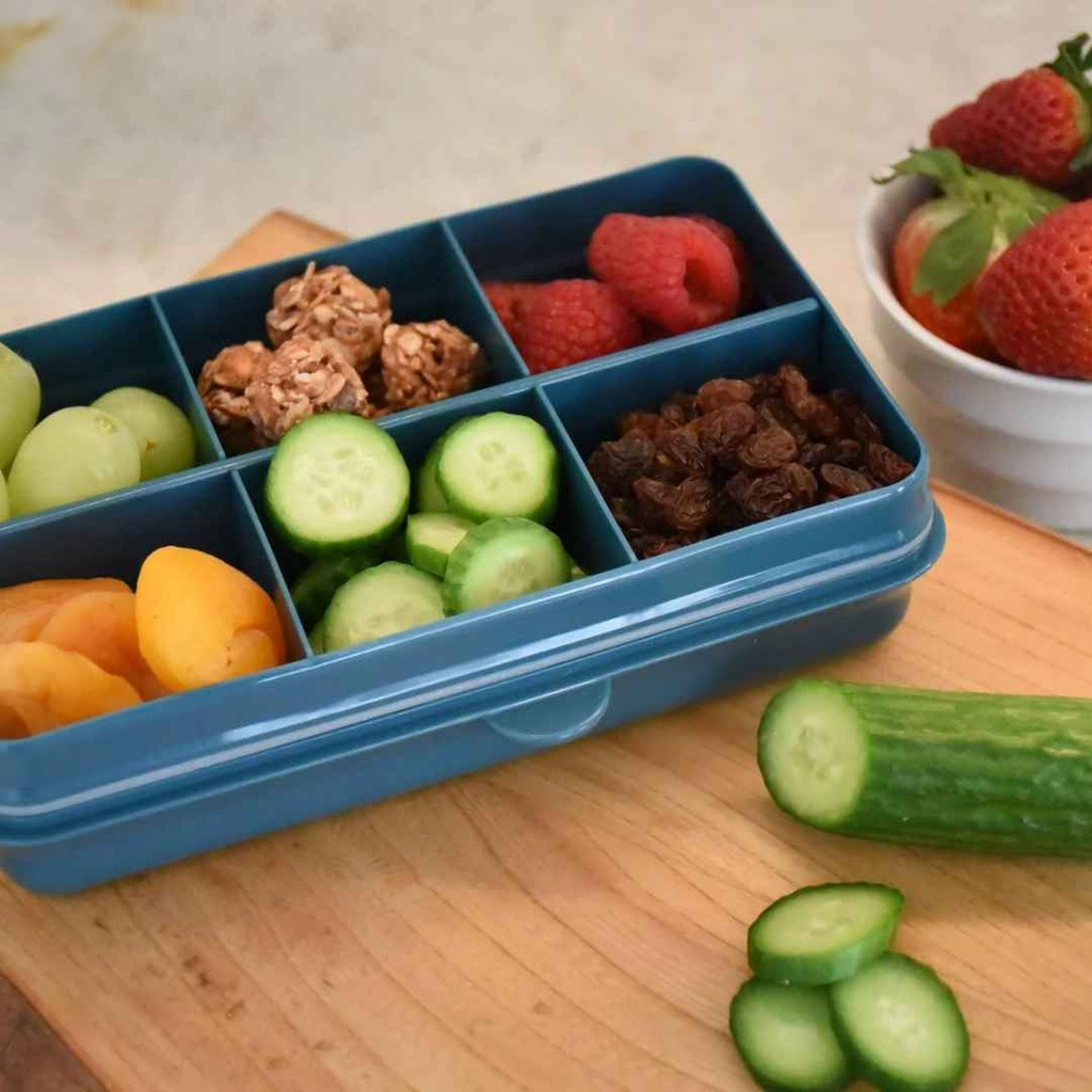 Melii Luxe Snackle 6-Compartment Blue