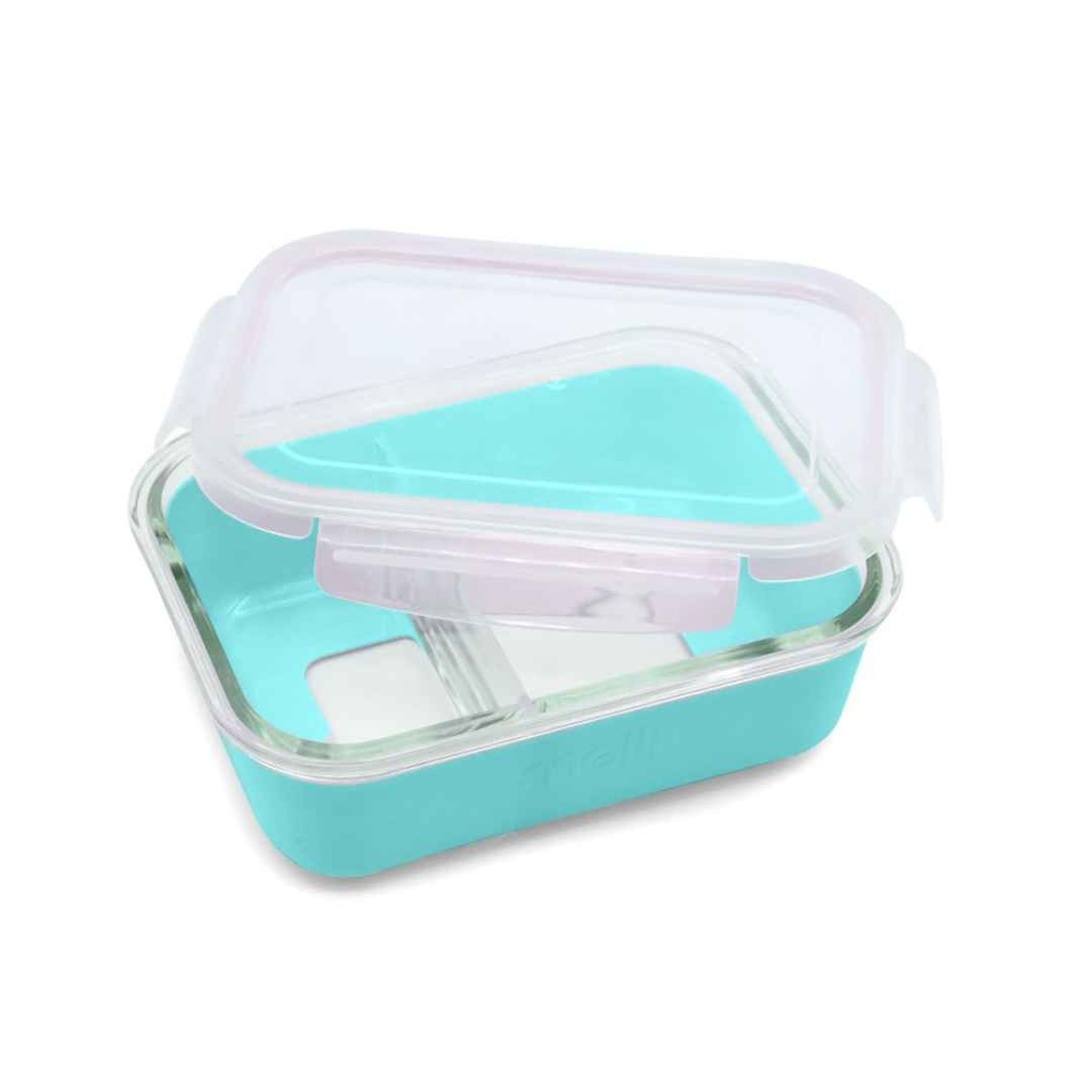 Melii Glass Container with Silicone Sleeve Blue
