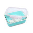 Melii Glass Container with Silicone Sleeve Blue