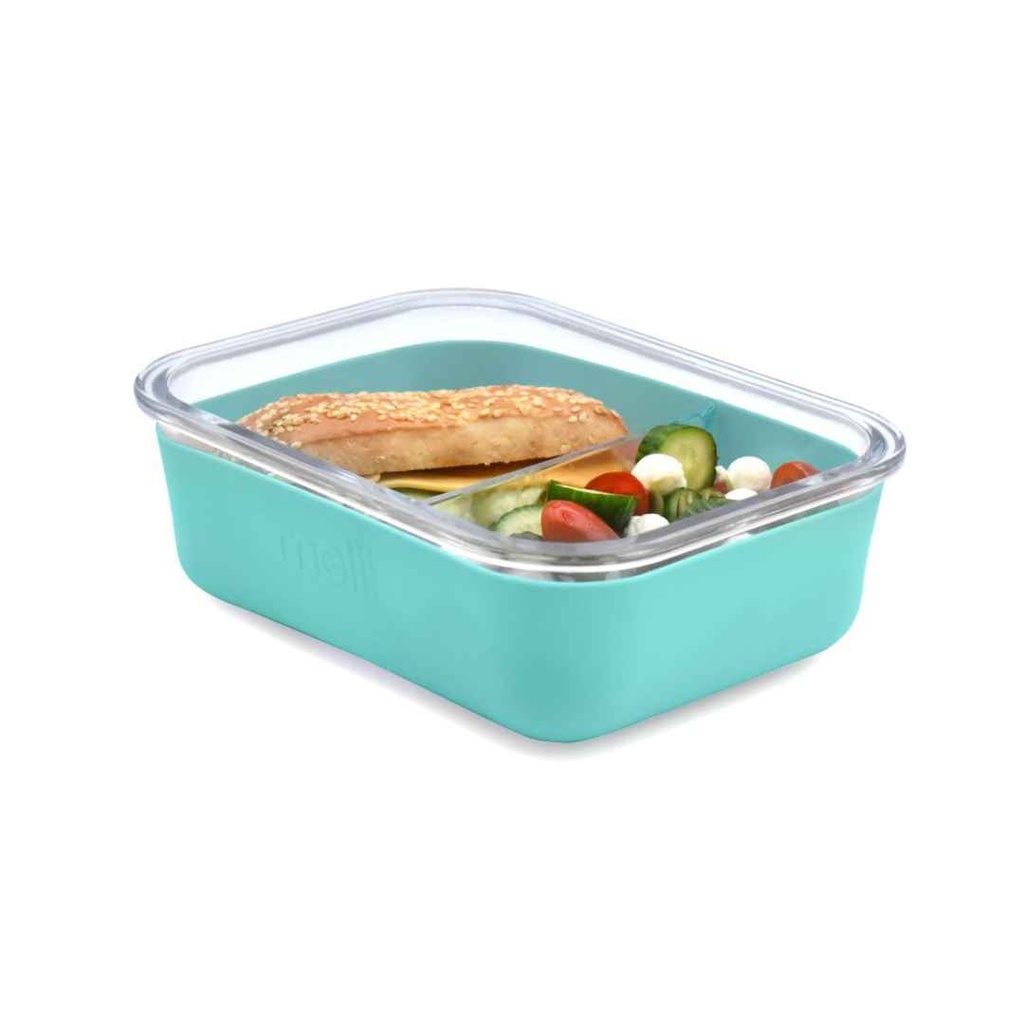 Melii Glass Container with Silicone Sleeve Blue