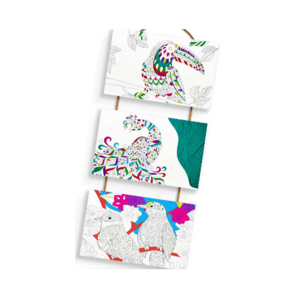 Paint Your Own 3 Mini-Canvas Kit – Tropical Birds