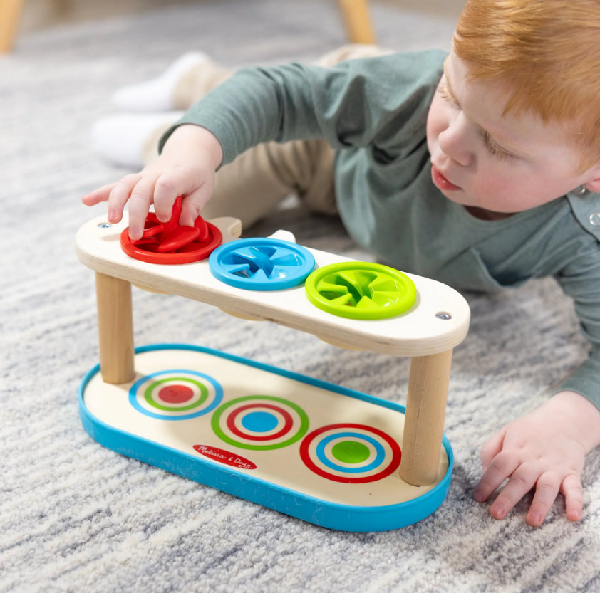 Melissa & Doug Match and Push Spinning Tops