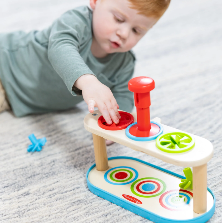 Melissa & Doug Match and Push Spinning Tops