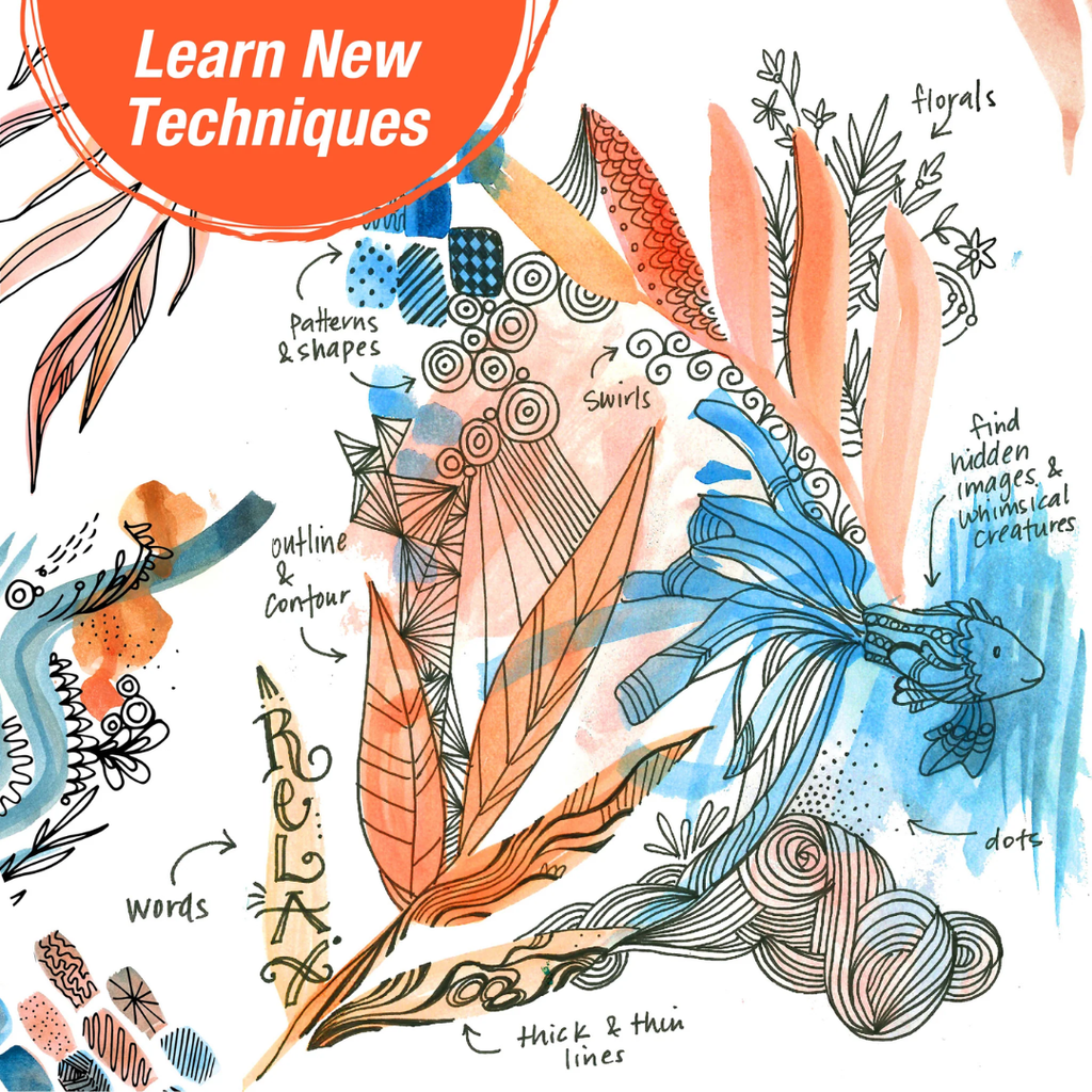 Reverse Coloring and Doodling Book Neutrals