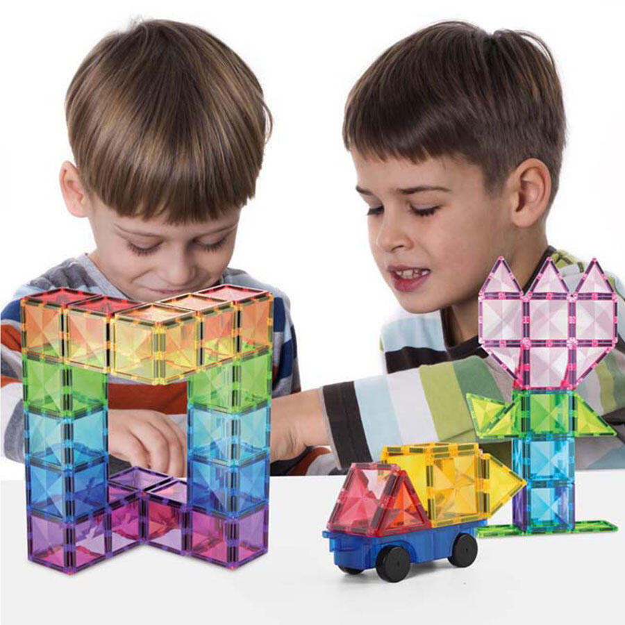 PicassoTiles Magnetic Building Block Set with Car 80pc