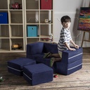 Jaxx Zipline Modular Loveseat & Ottoman Navy