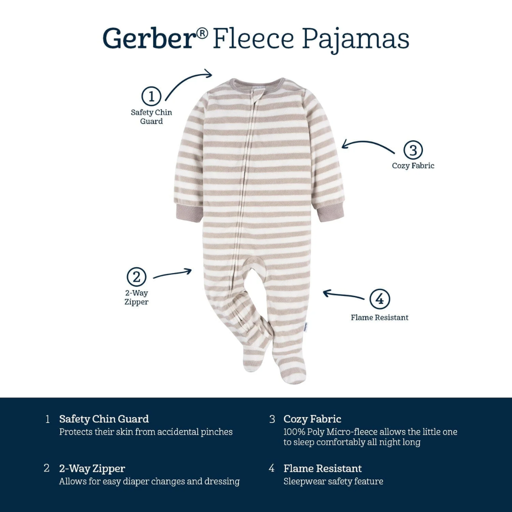 Gerber Fleece Sleeper Christmas Navy Christmas Sweater 12-24M