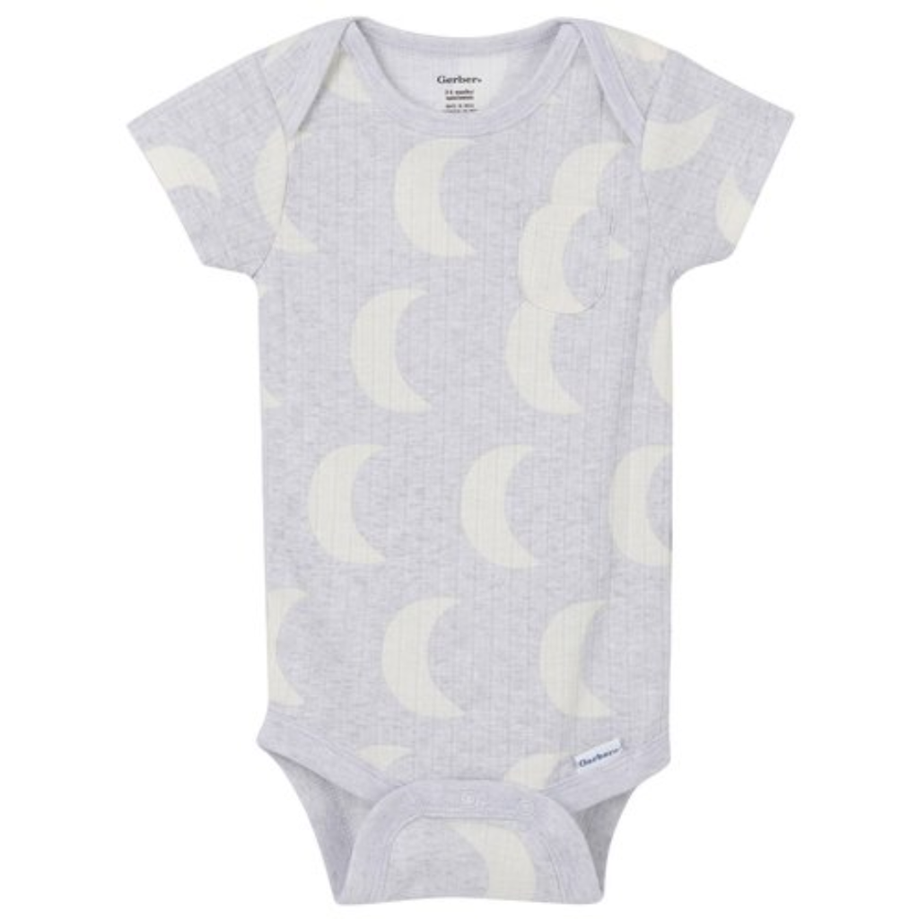 Gerber Onesies Grey Moons 3pk 6-9M