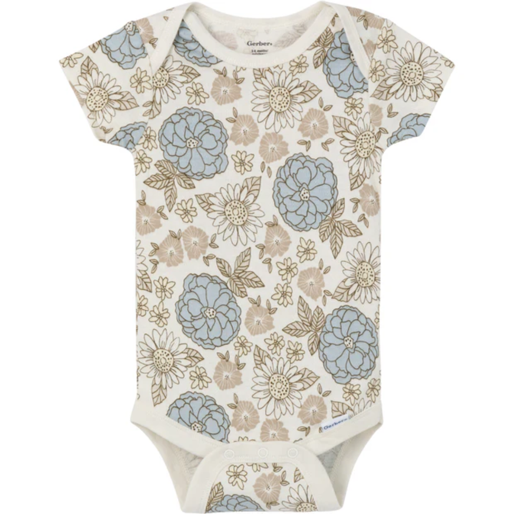 Gerber Onesies Retro Floral 3pk 3-6M