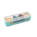 Melii 4 Compartment Snack Box Blue and Mint 2pk