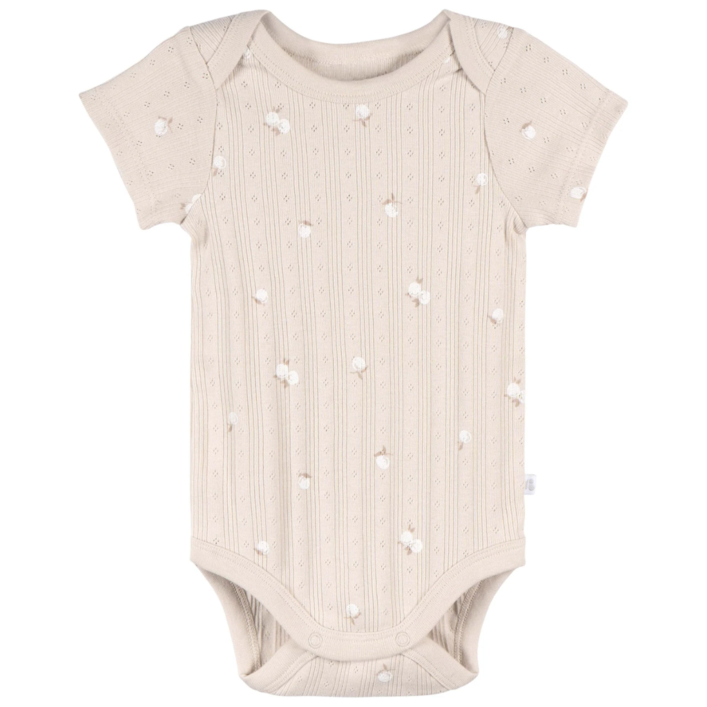 Just Born Bodysuits Tan 6-9M 3pk