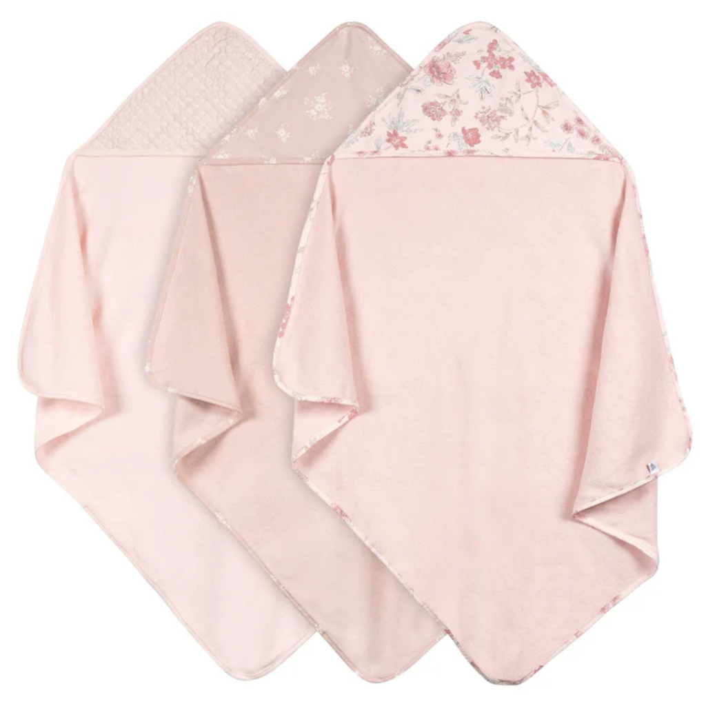 Just Born Hooded Towels Pink 3pk