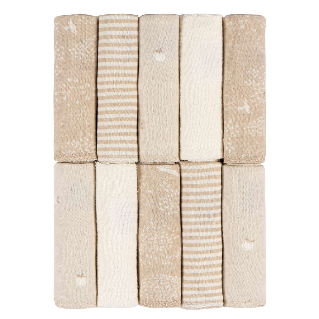 Just Born Washcloths 10pk Tan
