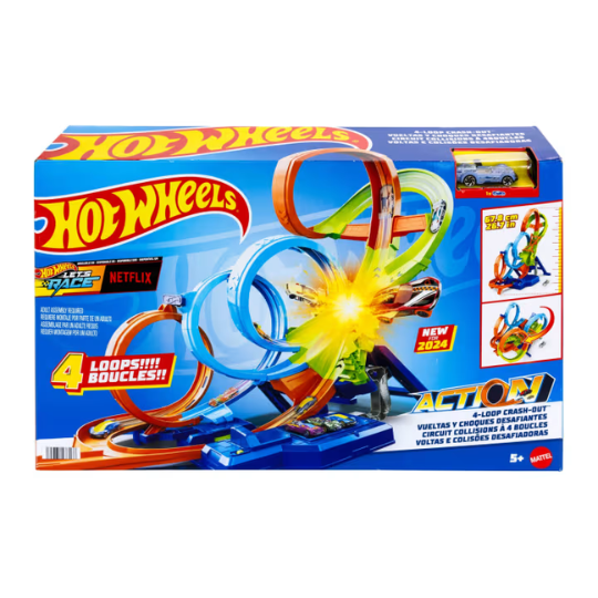 Hot Wheels 4-Loop Crashout Track Set
