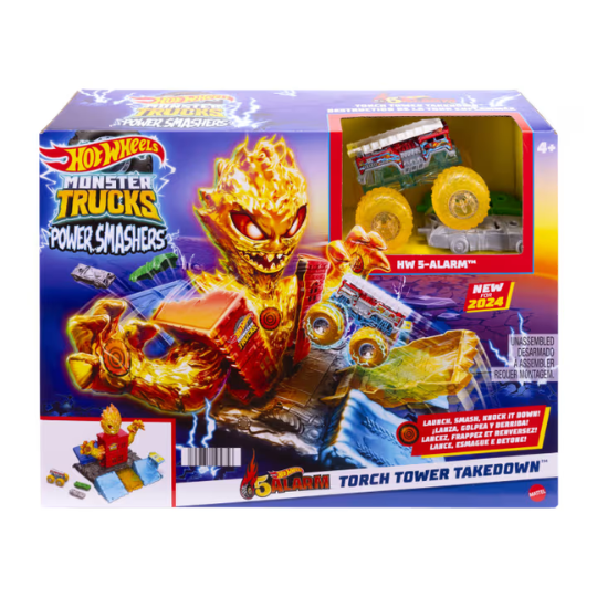 Hot Wheels Monster Trucks 5 Alarm Torch Tower Takedown Playset