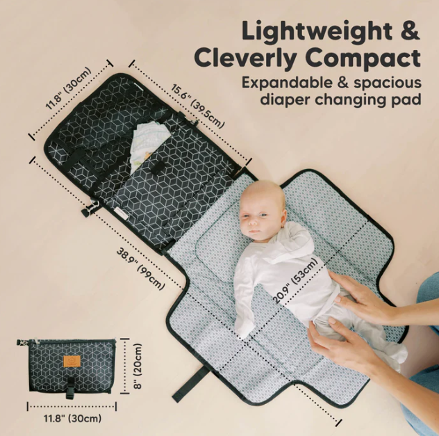 KeaBabies EZEE Diaper Changing Mat Black Geo