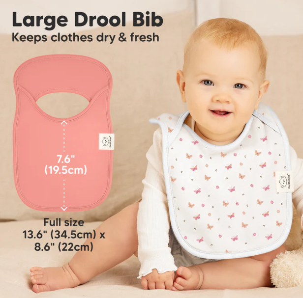 KeaBabies Hallo Drool Bibs Butterflies 8pk